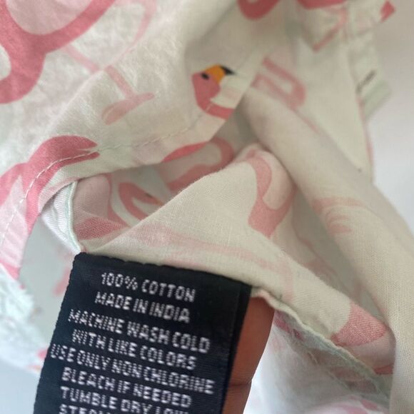 Super Massive Men Mint Green pink flamingo short sleeve button down shirt - Picture 7 of 8